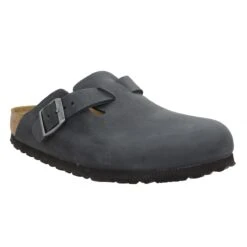 BIRKENSTOCK Boston Cuir Waxy Femme Noir