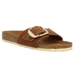 BIRKENSTOCK Madrid Big Buckle Cuir Gras Femme Cognac