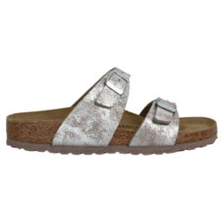 BIRKENSTOCK Sydney Washed Metallic Femme Silver -Magasin De Chaussures De Mode birkenstock sydney washed metallic femme silver 2