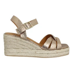 BOBBIES Hisa Cuir Lame Femme Or Sepia -Magasin De Chaussures De Mode bobbies hisa cuir lame femme or sepia 2