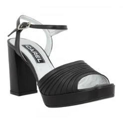 CAREL Plisse Cuir Femme Noir