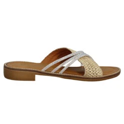 DONNA LUCCA 1605 Rafia Strass Femme Naturel -Magasin De Chaussures De Mode donna lucca 1605 rafia strass femme naturel 2