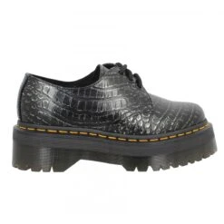Dr. Martens Dr MARTENS 1461 Quad Wild Croc Emboss Femme Gunmetal -Magasin De Chaussures De Mode dr martens 1461 quad wild croc emboss femme gunmetal 2