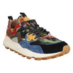 FLOWER MOUNTAIN Yamano Suede Cabuki Print Homme Royal Multi