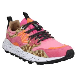 FLOWER MOUNTAIN Yamano Suede Pony Nylon Femme Fuchsia Multi