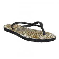HAVAIANAS Slim Leopard Caoutchouc Enfant Noir