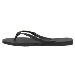 HAVAIANAS Slim Logo Metallic Caoutchouc Femme Noir Gold -Magasin De Chaussures De Mode havaianas slim logo metallic caoutchouc femme noir gold 4