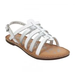 KICKERS Dixon Cuir Enfant Blanc Argent