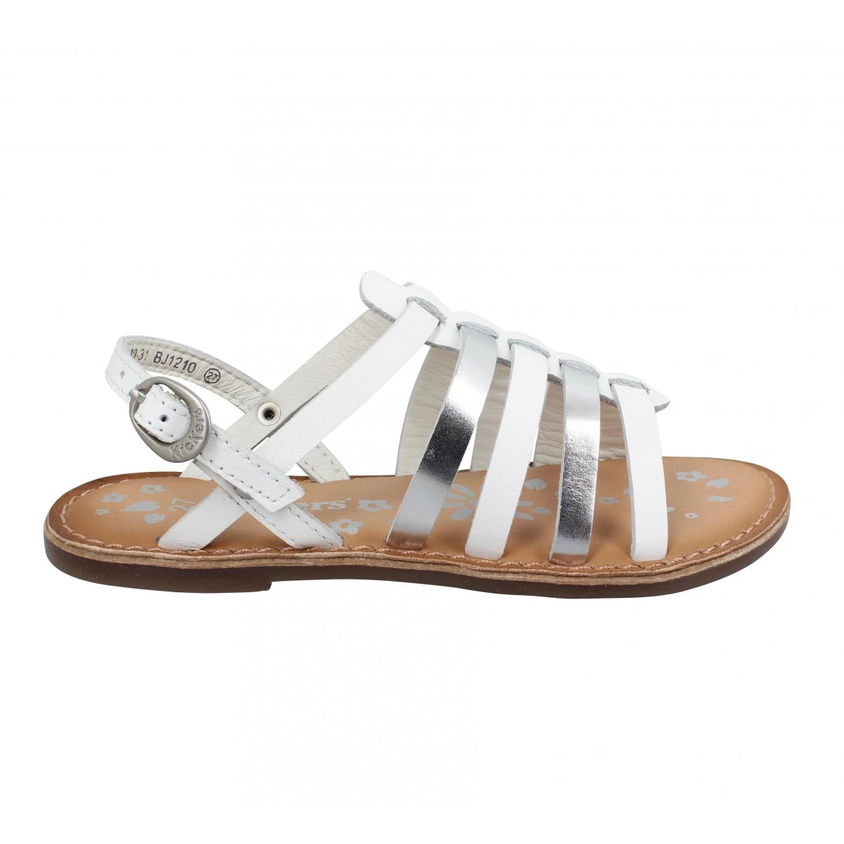 KICKERS Dixon Cuir Enfant Blanc Argent 4 KICKERS Dixon Cuir Enfant Blanc Argent – Image 2