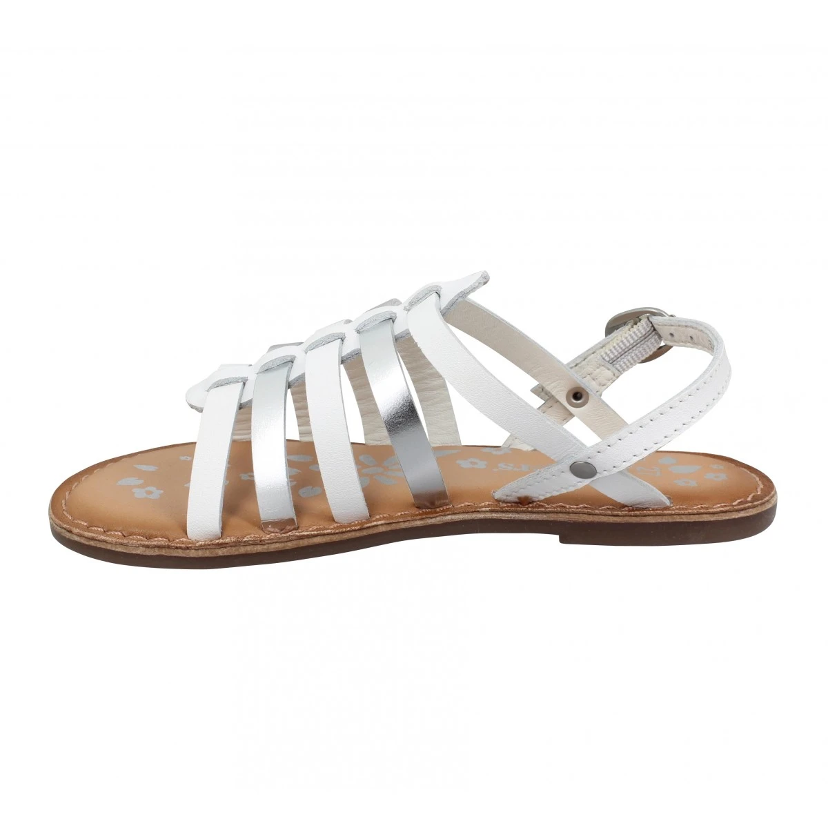 KICKERS Dixon Cuir Enfant Blanc Argent 6 KICKERS Dixon Cuir Enfant Blanc Argent – Image 4