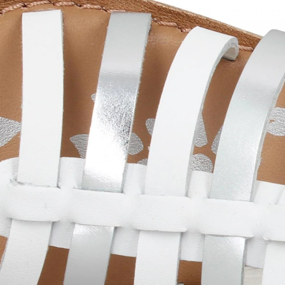 KICKERS Dixon Cuir Enfant Blanc Argent 9 KICKERS Dixon Cuir Enfant Blanc Argent – Image 7