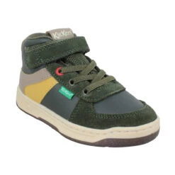 KICKERS Kickalien Suede Mesh Enfant Kaki Jaune