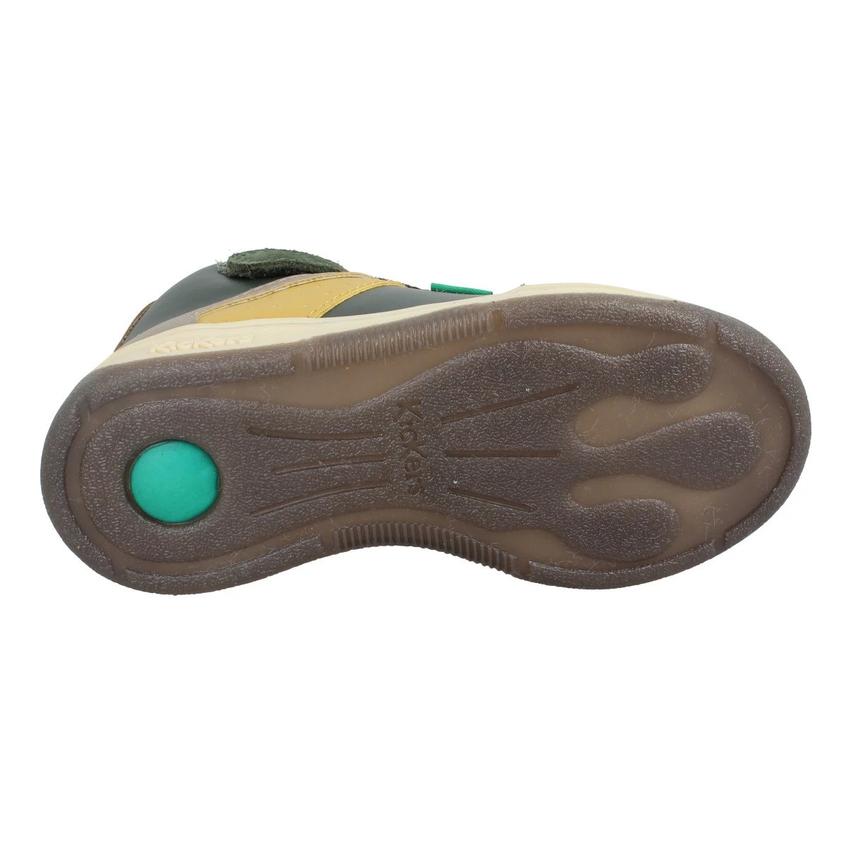 KICKERS Kickalien Suede Mesh Enfant Kaki Jaune 8 KICKERS Kickalien Suede Mesh Enfant Kaki Jaune – Image 6