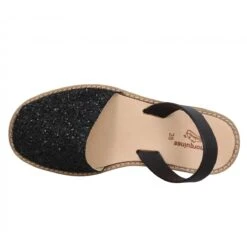 MINORQUINES Avarca Glitter Femme Noir -Magasin De Chaussures De Mode minorquines avarca glitter femme noir 5