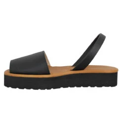 MINORQUINES Avarca Plateforme Cuir Femme Noir -Magasin De Chaussures De Mode minorquines avarca plateforme cuir femme noir 4