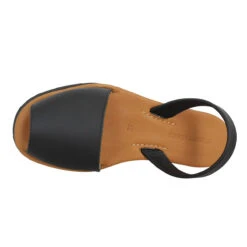 MINORQUINES Avarca Plateforme Cuir Femme Noir -Magasin De Chaussures De Mode minorquines avarca plateforme cuir femme noir 5