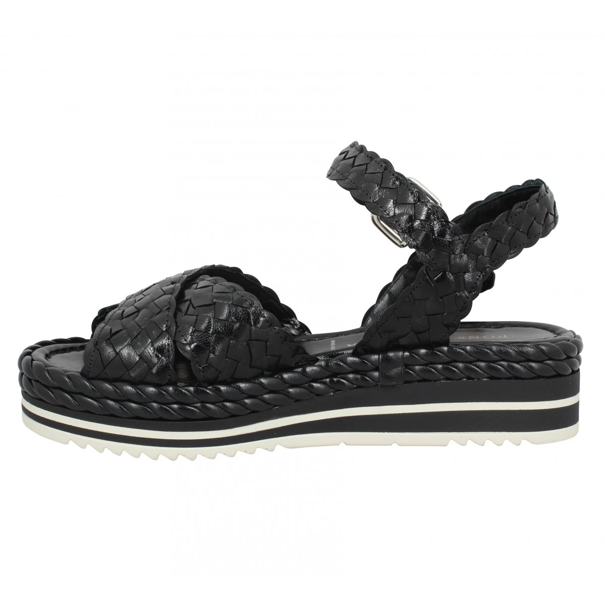 PONS QUINTANA 9798 Cuir Tresse Femme Noir 6 PONS QUINTANA 9798 Cuir Tresse Femme Noir – Image 4