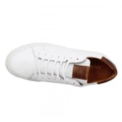SCHMOOVE Spark Clay Cuir Homme Blanc Camel -Magasin De Chaussures De Mode schmoove spark clay cuir homme blanc camel 5