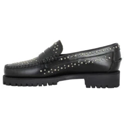 SEBAGO Dan Lug Studs Cuir Femme Noir -Magasin De Chaussures De Mode sebago dan lug studs cuir femme noir 4