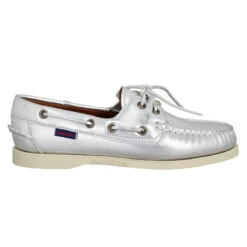 SEBAGO Docksides Cuir Femme Silver -Magasin De Chaussures De Mode sebago docksides cuir femme silver 2