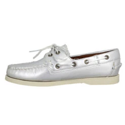 SEBAGO Docksides Cuir Femme Silver -Magasin De Chaussures De Mode sebago docksides cuir femme silver 4