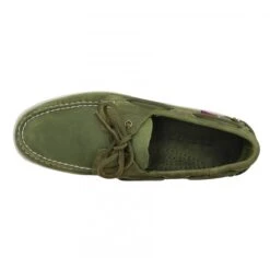 SEBAGO Docksides Portland Cuir Crazy Homme Green Military -Magasin De Chaussures De Mode sebago docksides portland cuir crazy homme green military 5
