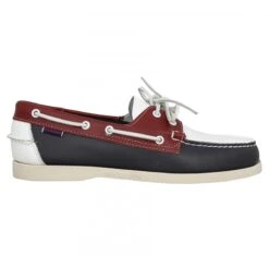 SEBAGO Portland Spinnaker Cuir Homme Bleu Blanc Rouge -Magasin De Chaussures De Mode sebago portland spinnaker cuir homme bleu blanc rouge 2