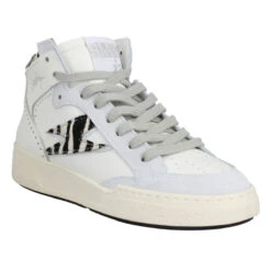 SEMERDJIAN Braga Cuir Velours Femme Blanc Zebre