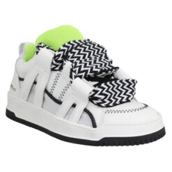 SEMERDJIAN Inna Cuir Toile Femme Blanc Vert