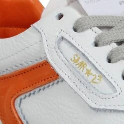 SEMERDJIAN Malica Cuir Velours Femme Blanc Orange -Magasin De Chaussures De Mode semerdjian malica cuir velours femme blanc orange 7