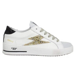 SEMERDJIAN Maya Cuir Glitter Femme Blanc Gold Noir -Magasin De Chaussures De Mode semerdjian maya cuir glitter femme blanc gold noir 2