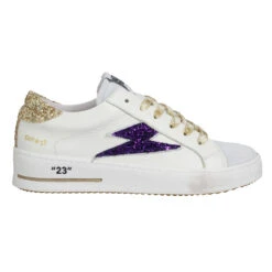 SEMERDJIAN Maya Cuir Glitter Femme Blanc Violet -Magasin De Chaussures De Mode semerdjian maya cuir glitter femme blanc violet 2