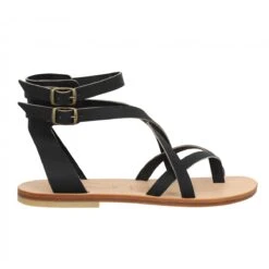 SPARTIATES PHOCEENNES Paros Cuir Femme Noir -Magasin De Chaussures De Mode spartiates phoceennes paros cuir femme noir 2