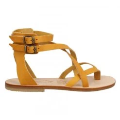 SPARTIATES PHOCEENNES Paros Cuir Femme Ocre -Magasin De Chaussures De Mode spartiates phoceennes paros cuir femme ocre 2