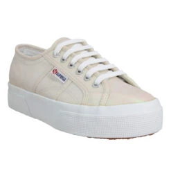 SUPERGA 2740 Platform Toile Lame Femme Beige