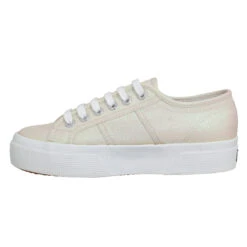 SUPERGA 2740 Platform Toile Lame Femme Beige -Magasin De Chaussures De Mode superga 2740 platform toile lame femme beige 4