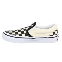 VANS Classic Slip On Toile Damier Enfant Blanc Noir -Magasin De Chaussures De Mode vans classic slip on toile damier enfant blanc noir 4