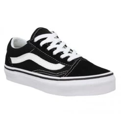 VANS Old Skool Lace Velours Toile Enfant Noir